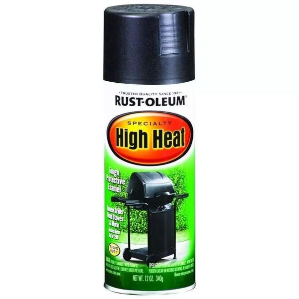 12 Ounce High Heat Flat Bar-B-Que Black Interior/Exterior Spray Paint