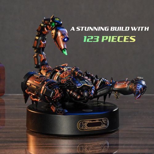 Gift for Men/Teens/Engineer/Hobbyist - ROBOTIME MI04 Mechanical Plastic Model to Build - Emperor Scorpion Model Kit - 123 Pieces 3D Puzzle