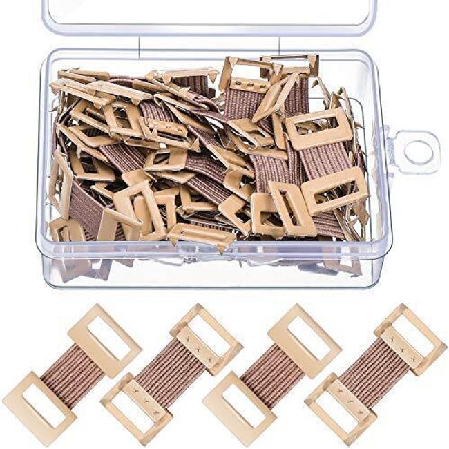 Elastic Bandage Clips Wrap Clips Stretch Metal Clips with Plastic Box(50 Pieces)