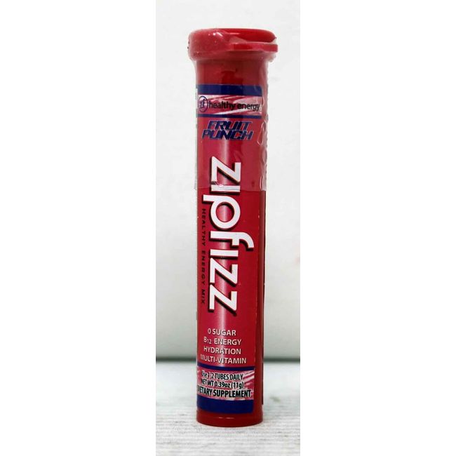 Zipfizz Fruit Punch Healthy Energy Tubes .39 Ounces