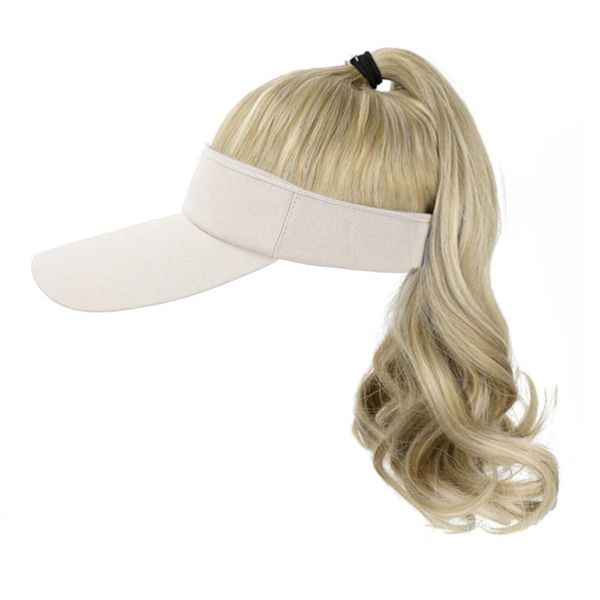 WUODHTW Hat Wig for Women Baseball Cap Wig with Curly Synthetic Hair Extensions Ponytail Cap wig Sun Hat with Hair