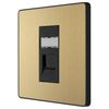 BG PCDSBRJ451B Satin Brass Evolve RJ45 Cat6 Data Outlet - Black Insert