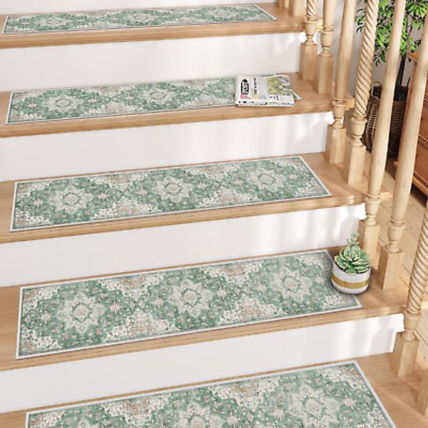 Stair Treads Non Slip 15PCS 8"X30" Stair Runner, Rubber Backing Stair Treads for