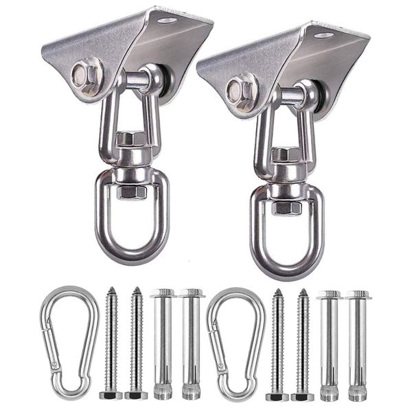 360 Degree Swivel Swing Hanger Set of 2 Ceiling Hook Swing Hanging Ceiling Hammock Hardware Hanging Chair Hardware Hanging Hardware Aerial Yoga Gym Sandbag