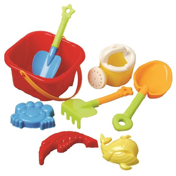 US Toy Beach Bucket Sand Castle Play Set (8 Piece)