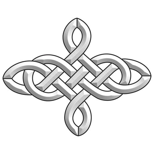 4 Point Celtic Knot Bevel Cluster
