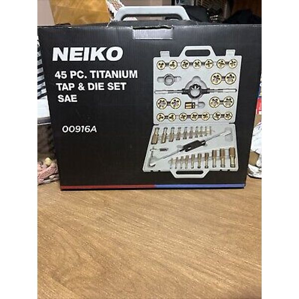 NEW Neiko 00916A SAE Pro-Grade Large-Diameter Titanium Tap & Die Set 45 Piece