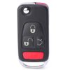 Keyecu Flip Remote Key Shell 3+1 Button for Mercedes-Benz C E ML S HU39 Blank Blade (3B with Panic Button)