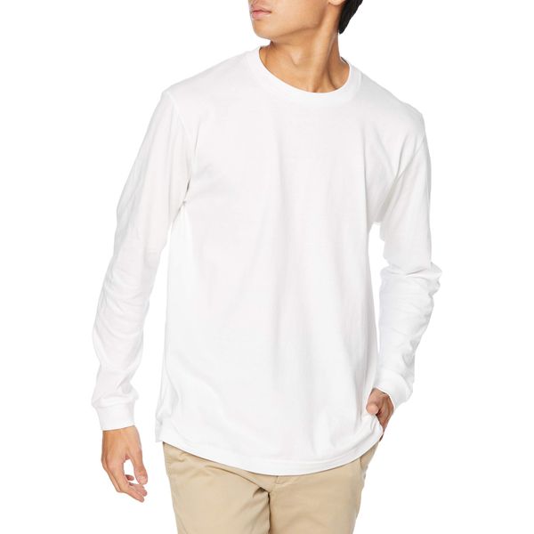 Printstar 00110-CLL Men's Long Sleeve T-Shirt, Plain, 5.6 oz, Heavyweight, wht, L