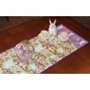 Handmade Quilted Easter Table Runner with White Bunnies and Easter eggs