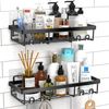 5-Pack Adhesive Shower Caddy, Wall Mounted Bathroom Shower Shelves with Soap