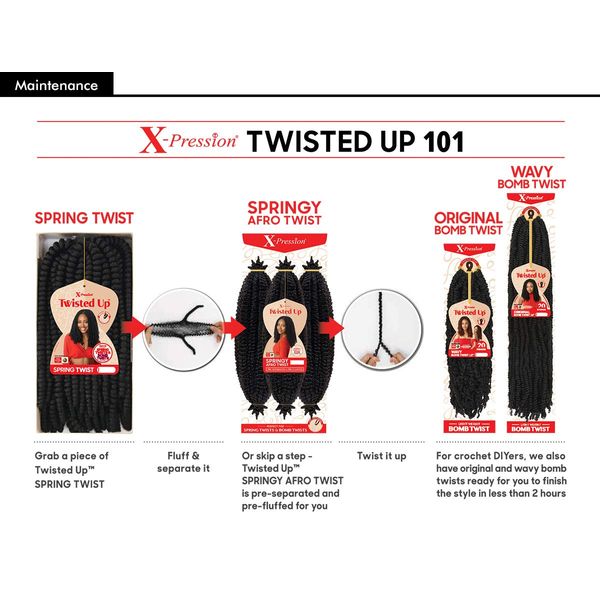 Outre Synthetic Braid X PRESSION TWISTED UP 2X SPRINGY AFRO TWIST 12 (5-Pack, 2T1B/30)