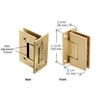 Satin Brass Vienna 337 Series Adjustable Wall Mount Full Back Plate Hinge