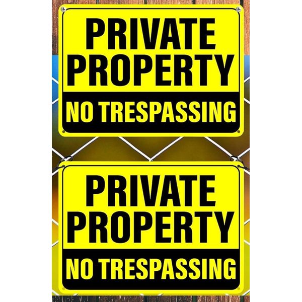 🇺🇸2-Pack No Trespassing Signs Private Property 10 x 7 Inch Rust Free Aluminum