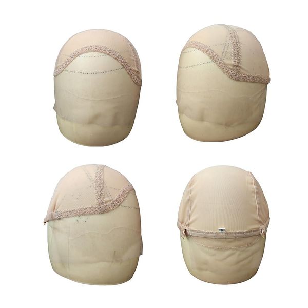 BLICAP Lace Front Wig Cap for Making Wigs with Adjustable Strap Glueless Weaving Cap Wig Caps Swiss Lace Hairnet (Large(23.5inch), Beige)