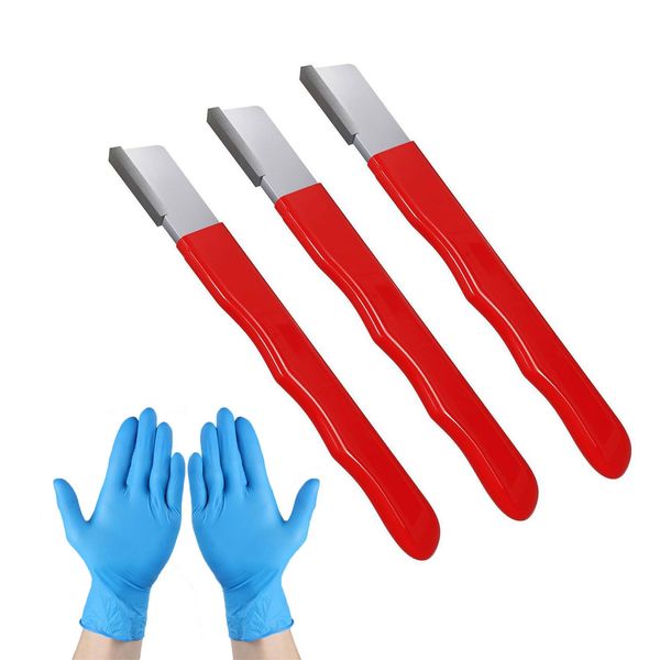 JYSFOVRLV Kitchen knife sharpener, gardening tool sharpener, sharpening stone, including gardening scissors, kitchen knives, outdoor tools, etc., red, set of 3