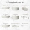 Sweetcrispy 12 Pcs Pots And Pans Set, Nonstick Kitchen Induction Cookware Suit