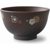 Miyamoto Sangyo Soup Bowl Wood Grain Medium Plum Pattern