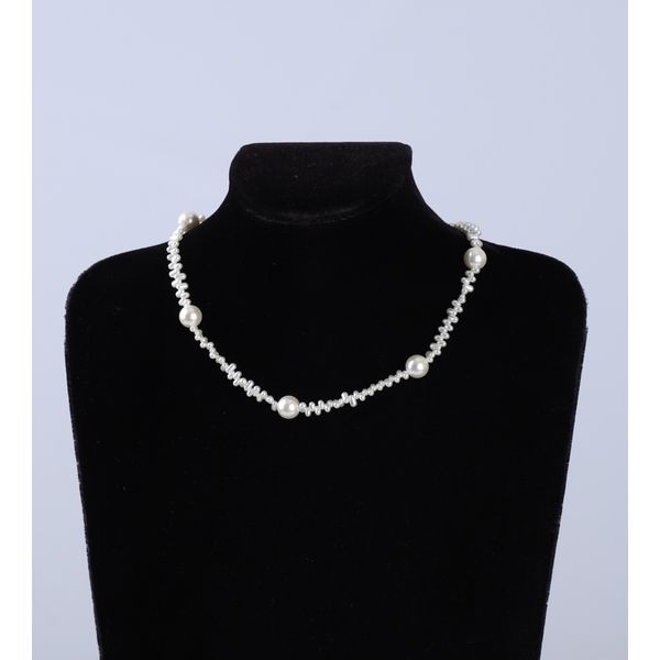 Zigzag freshwater pearl choker necklace