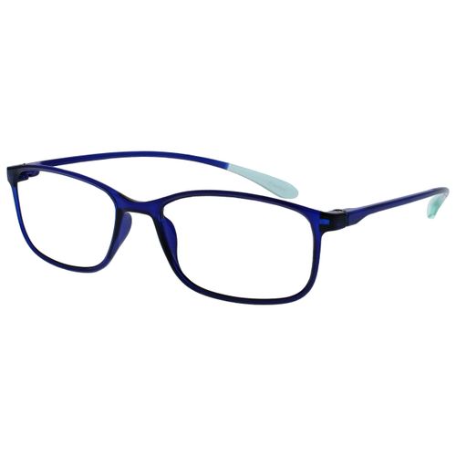 Opulize Ice Super Lightweight Reading Glasses Crystal Blue Womens Mens Spring Hinges R61-3 +3.50