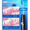 Water Flosser and Toothbrush Combo in One, 600ml Oral Irrigator and Electric Toothbrush with 7 Jet Tips, 2 Brush Heads Whitening Toothbrushes, Dental Water Flosser for Braces, White