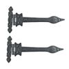 2 Pcs Black Door Strap Hinge 9" L Wrought Iron Spear Tip Renovators Supply