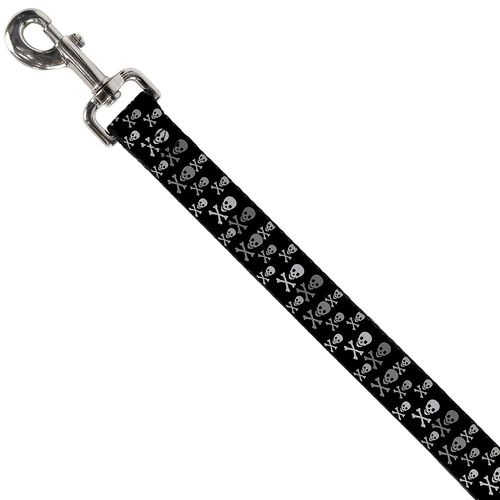 Buckle-Down Pet Leash - Multi Skull Black/Gray - 6 Feet Long - 1.5" Wide