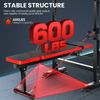 Adjustable Weight Bench, 600lbs Olympic Workout Bench w/Barbell Rack for Home🔥