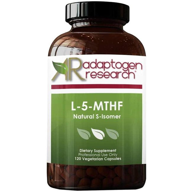 L-5-MTHF 1mg Active B9 Quatrefolic 5-methydrahydrofolate High 120 Vegetarian Capsules Adaptogen Research, Quantity, Details