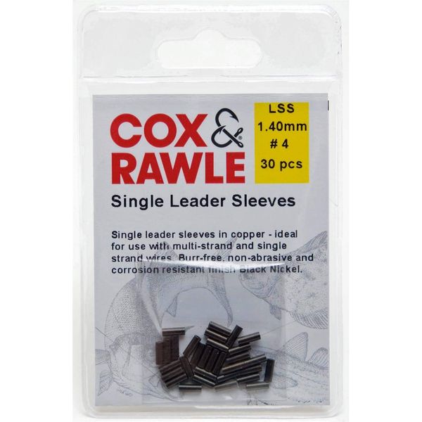 Cox & Rawle Single Leader Sleeves Size 9 Black Nickle Qty 15