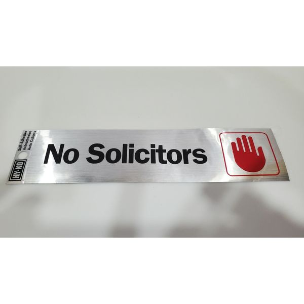 NO SOLICITORS Self Adhesive Sticker for Door Mailbox Window or Anywhere.