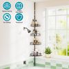 4 Shelves Rustproof Corner Shower Tension Pole Rack Shampoo Storage Organizer