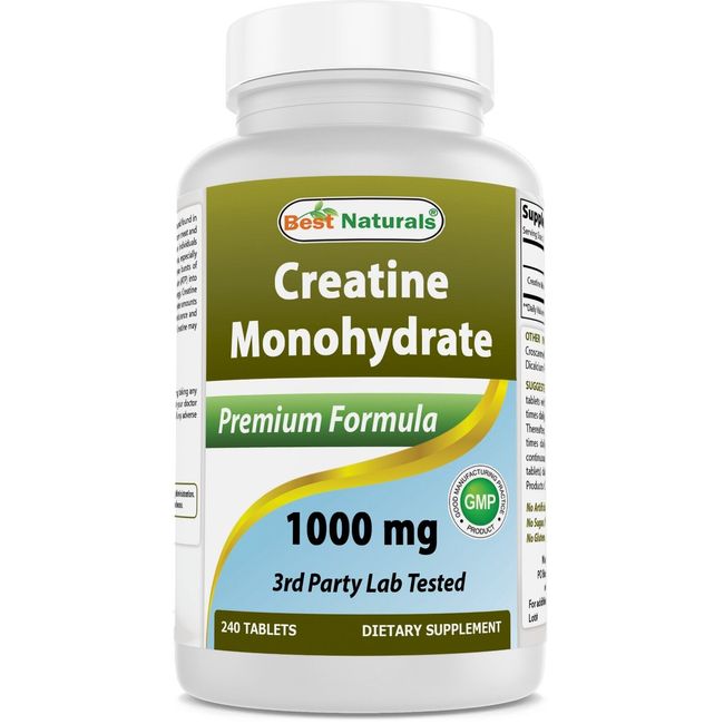 Best Naturals Creatine Monohydrate 1000 mg 240 Tablets