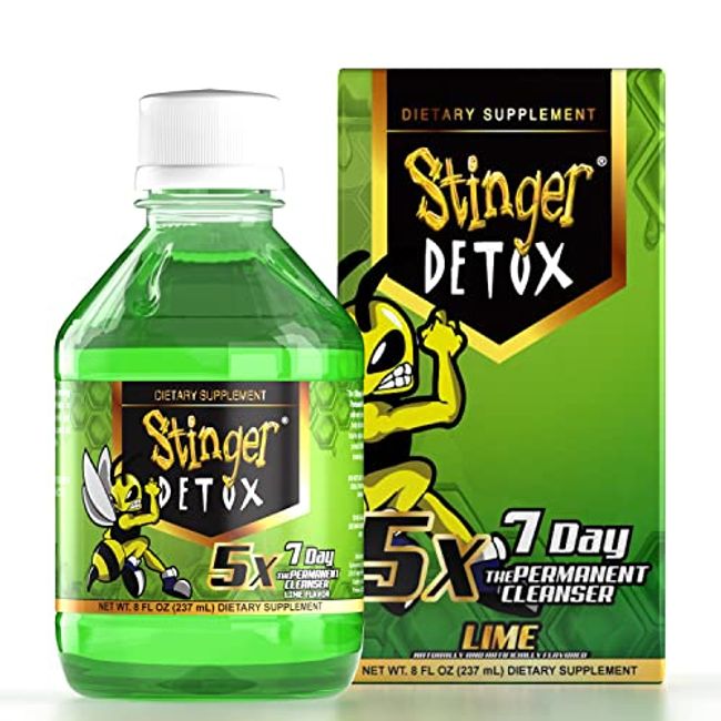 Stinger Detox 5X 7-Day Extra Strength Permanent Drink Caplet – Lime Flavor – 8 FL OZ