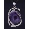 Budawi® Amethyst Pendant Sphere in Spiral with Leather Cord, Gemstone, Amethyst