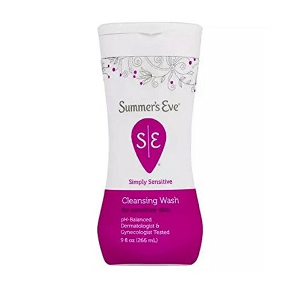 Summer's Eve Simply Sensitive Cleansing Wash for Sensitive Skin 9 oz (Pack of 2)