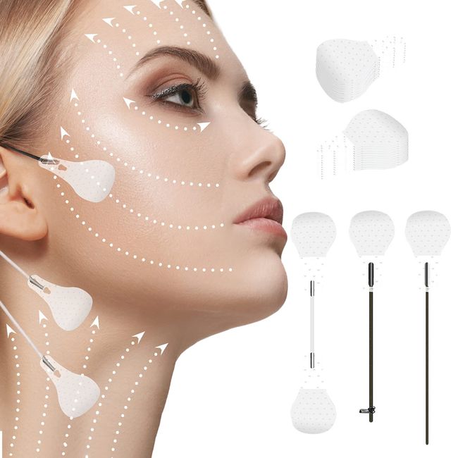 60 Stück Face lifting Tapes Gesicht, Lift Gesicht Aufkleber, V-Form Facelifting Klebeband, Unsichtbare Dünne Gesicht Aufkleber, Hals- und Augenlifting-Kit für das Anti-Aging der Frau