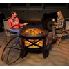 26"Steel Fire Pit with Grill Grate&Spark Screen,360° Airflow Boost Technology,Le