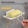 2-Pack Wall-Mounted Soap Dish with Drain & Hook – No-Drill Soap Holder for Bathroom & Kitchen Sink (White)