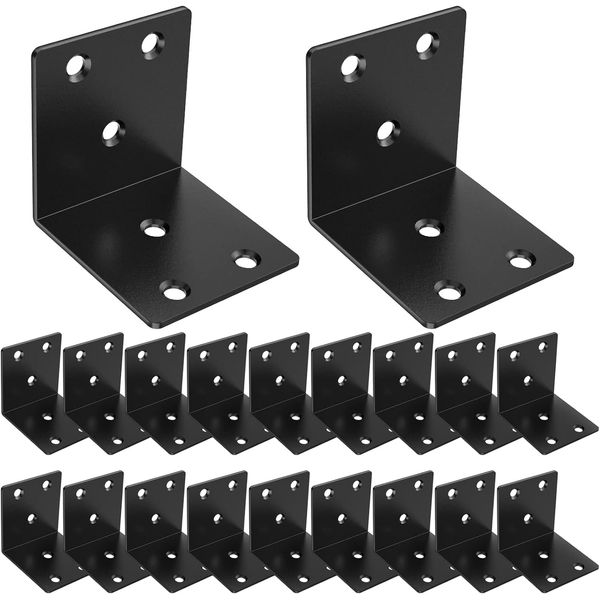 20 Pcs Metal Corner Braces, 2In L Brackets for Wood, 90 Degree Heavy Duty Wide