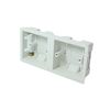 35mm Deep Double/Dual Plastic Dry Lining Back Box - 1 Gang Wall Flush Mount Pattress