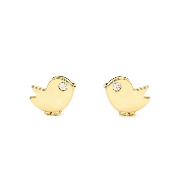 9ct Yellow Gold bird Children's Earrings
