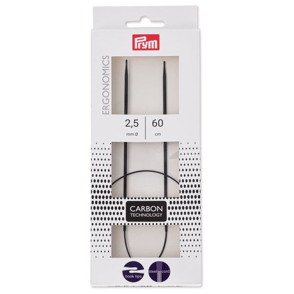 215 201 Prym Circular Ergonomic Knitting Needle Carbon 2.5/60