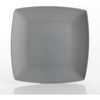 Gibson Home 16 Piece Modern Square Melamine Dinnerware Plate Set Grey (2 Pack)
