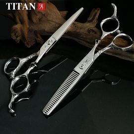 TITAN professional hairdresser scissors barber scissors hairdressing hair  cutting thinning set of 5.5 6.0inch japan440c