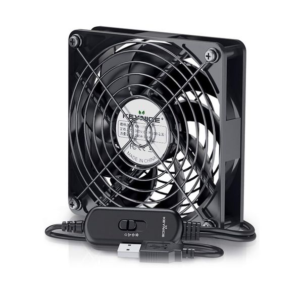 Keynice KN-1732 USB Fan, Silent, Cooling Fan, Powerful, PC, Blower, Fan, Mini Fan, Small, 9 Blades, Router, Aquarium, Cooling, Thin, 4.7 inches (12 cm)