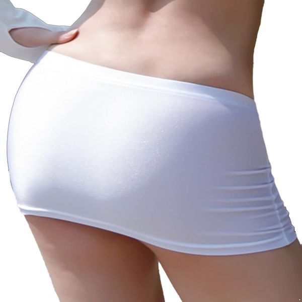 DDMMQS Women's Mini Skirt Slim Sexy Mini Skirt (White)