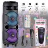 Dual 8" BT Party Bluetooth Speaker System Big Led Portable Stereo Tailgate Loud