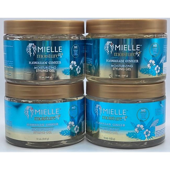 4PK Mielle Moisture RX Hawaiian Ginger Styling Gel ~ 12 OZ EA ~ FAST SHIP