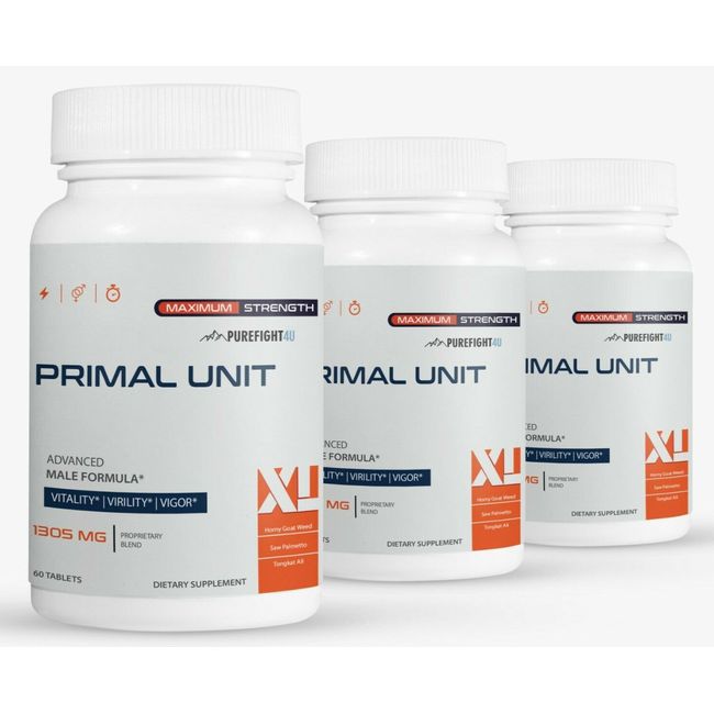 PRIMAL UNIT XL Pills For Men  1305mg - 3 Bottles 180 Capsules